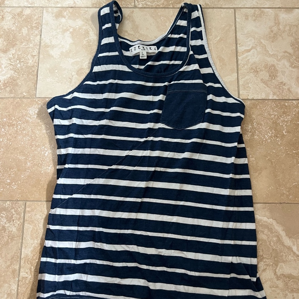Ezekiel Blue and White Striped Tank